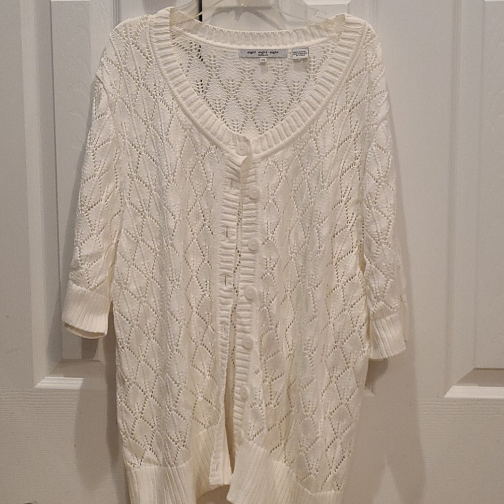 White Button Down Sweater